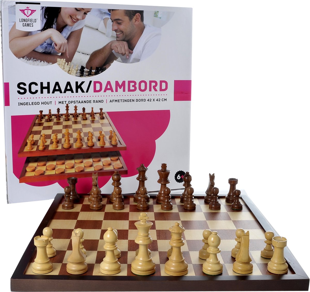 Markeer oven Missionaris Luxe schaakbord/dambord inclusief schaakstukken en damstenen. -  Sport4clubs.nl sportartikelen
