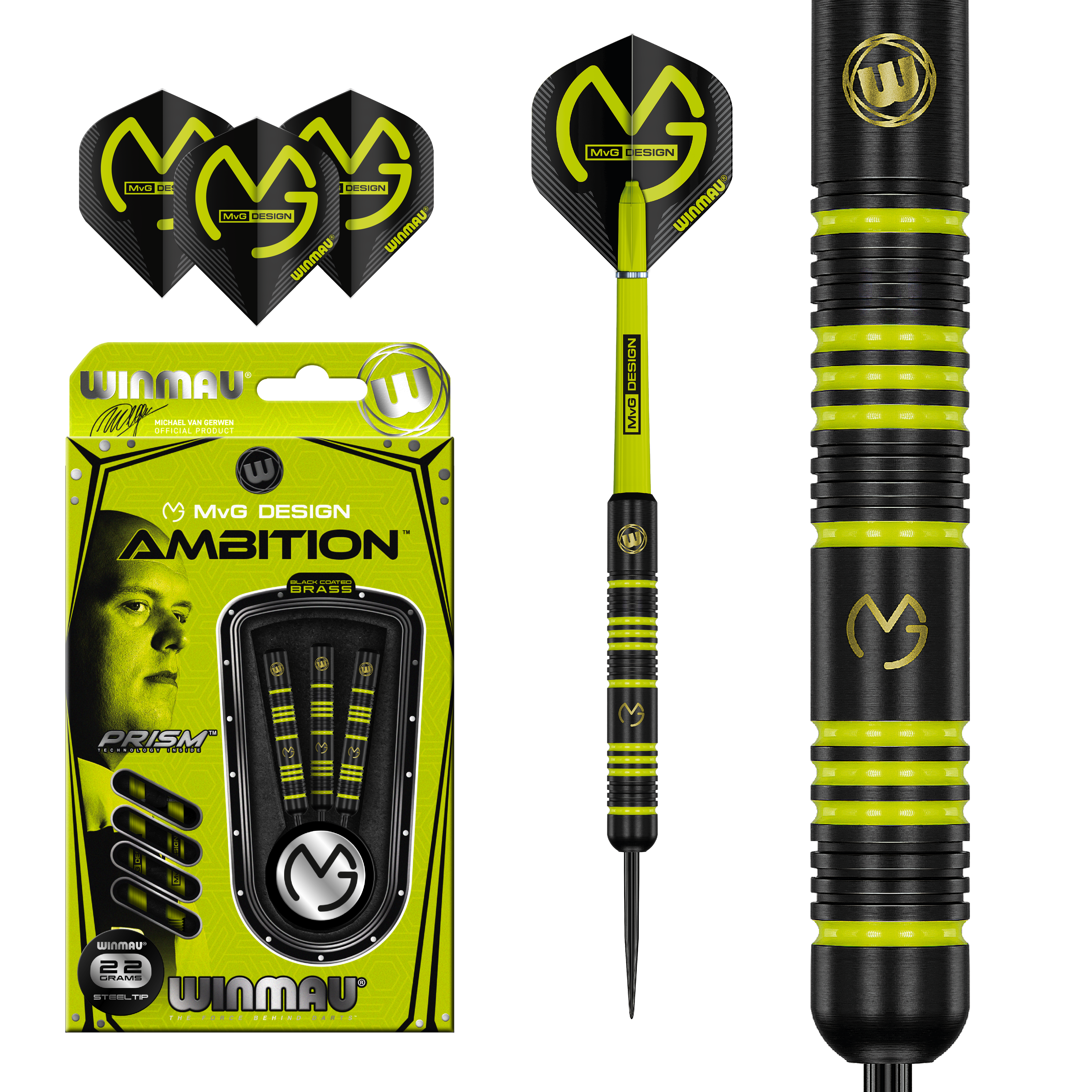 Winmau MVG Ambition steeltip darts 22 gram