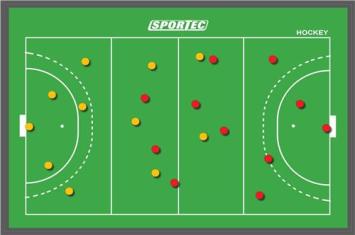 90 x 60 cm - Magnetisch coachbord hockey