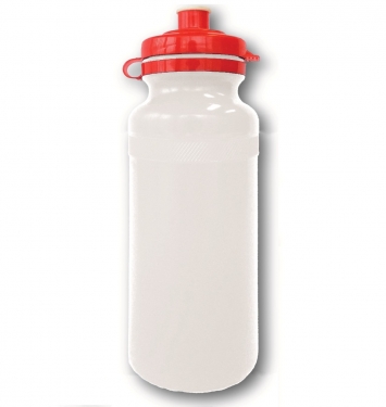 Bidon zonder opdruk wit/rode dop - 0.6 liter