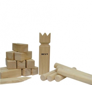 Kubb Pro Original rubberhout in colourbox