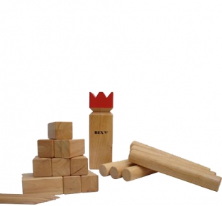 Kubb Pro Original Rode Koning rubberhout